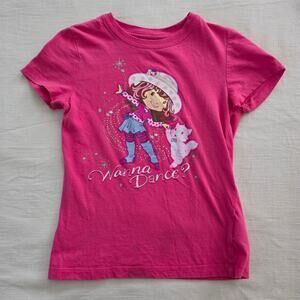 Older Strawberry Shortcake "Wanna Dance?" Tee kids 7/8 *flaw